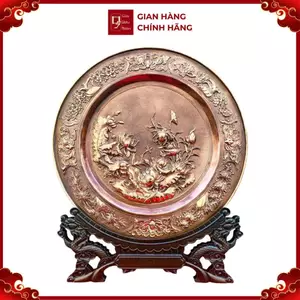 Tranh Đĩa Đồng Hoa Sen ( 35x41cm ) - Cửu Diệu Thiên - TD011