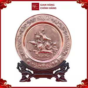 Tranh Đĩa Đồng Hoa Sen ( 35x41cm ) - Cửu Diệu Thiên - TD013