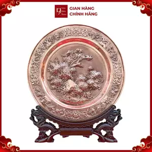 Tranh Đĩa Đồng Hoa Mẫu Đơn ( 35x41cm ) - Cửu Diệu Thiên - TD015