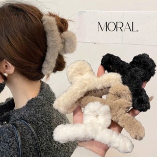 Kẹp Tóc Phối Lông Thỏ Moral Cỡ Lớn 11cm Đáng Yêu Thời Trang Dễ Thương Cho Nữ