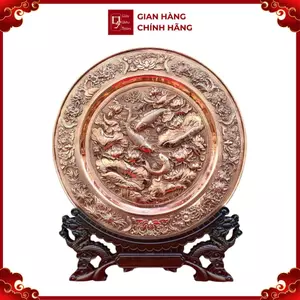 Tranh Đĩa Đồng Cá Chép Hoa Sen ( 35x41cm ) - Cửu Diệu Thiên - TD016