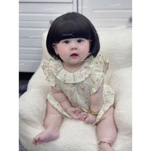 Bodysuit bé gái tay bồng cổ tròn phối ren điệu đà, thoáng mát, dễ thương cho bé yêu Tiệm Nhà Bơ size 5-11kg