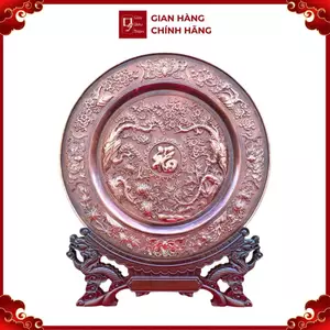 Tranh Đĩa Đồng Tứ Linh Châu Phúc ( 35x41cm ) - Cửu Diệu Thiên - TD019