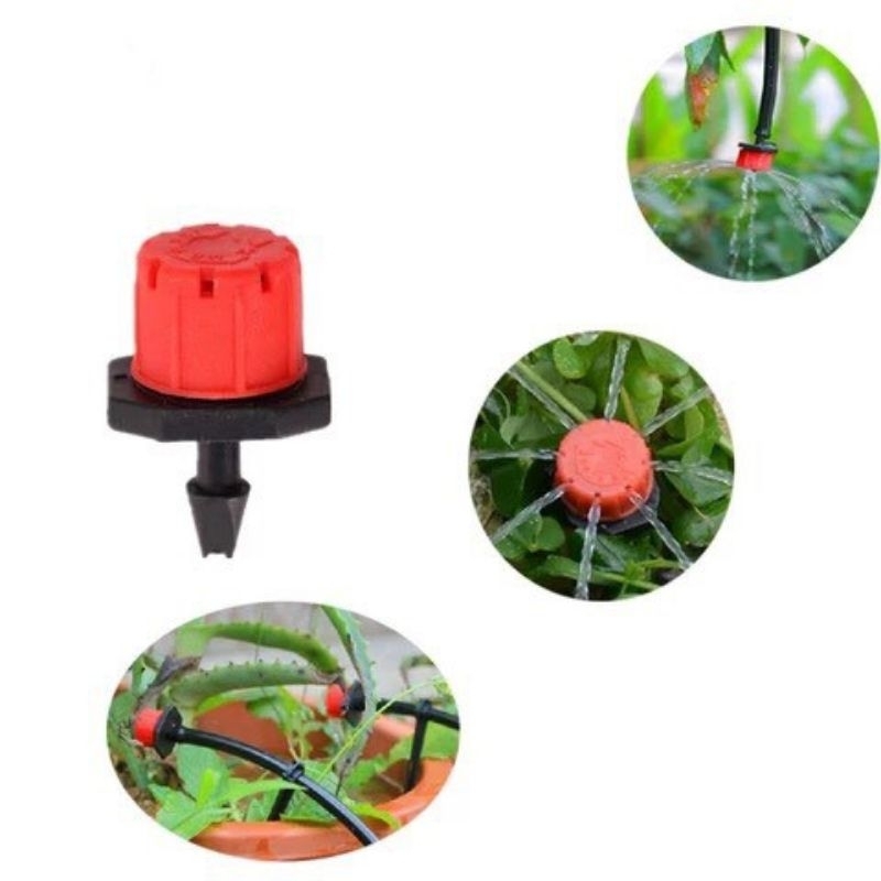 10 Béc tưới nhỏ giọt 8 tia đơn  điều chỉnh được lưu lượng - đầu tưới nhỏ giọt tỏa tròn XÀI ỐNG 4X6MM