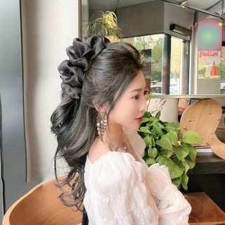 Kẹp Tóc Nơ Voan Tiểu Thư Phong Cách Hàn Quốc Size 13cm Kẹp Tóc Nơ Voan Chấm Bi Cặp Tóc Nơ Size Lớn Búi Sau Đầu Tiều Thư
