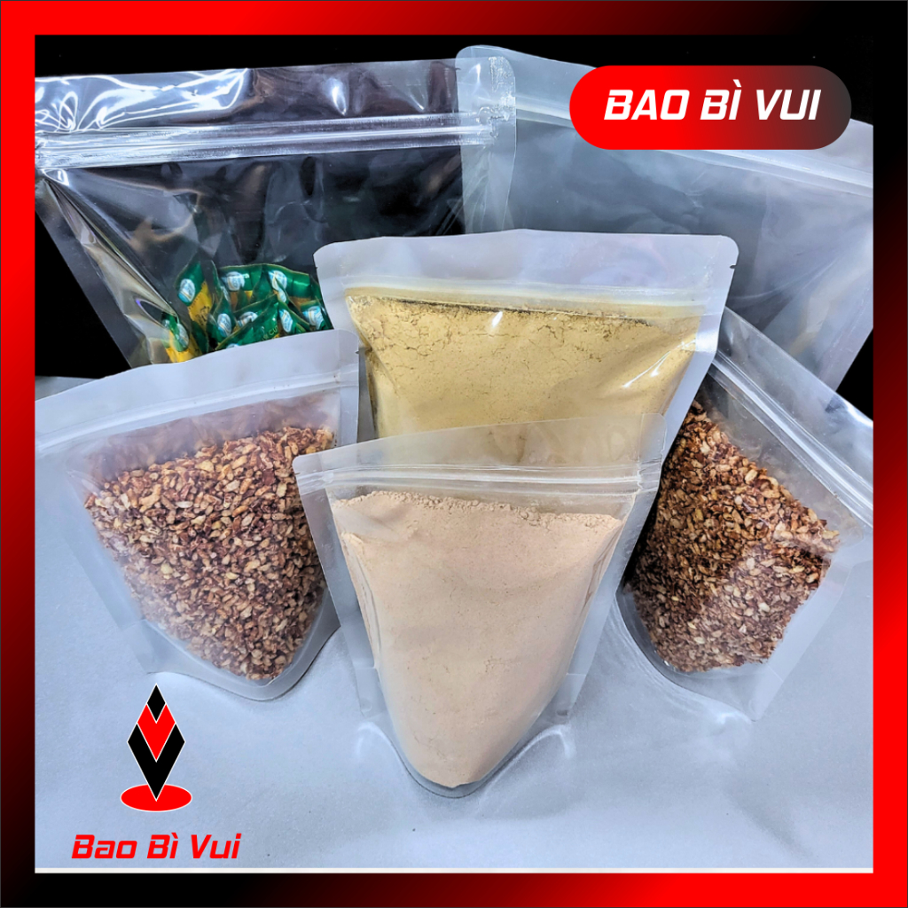 ( COMBO 5 KG) Túi zip mặt bạc mặt trong ( Túi zipper ghép) đựng cà phê tinh bột - BAO BÌ VUI