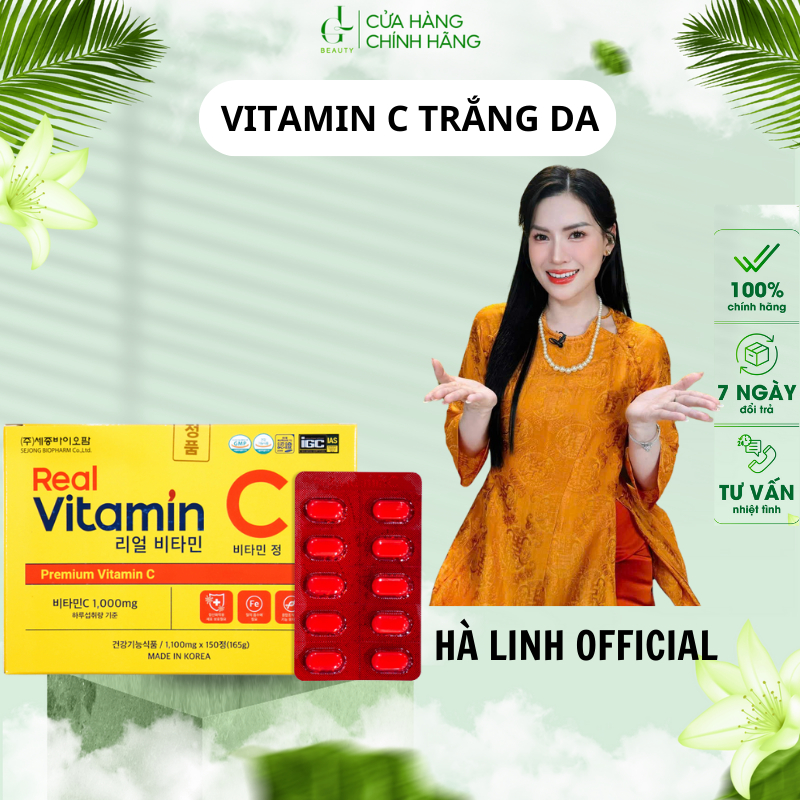 Viên uống trắng da real vitamin C 1000mg SEJONG BIOPHARM Hộp 150 viên ...
