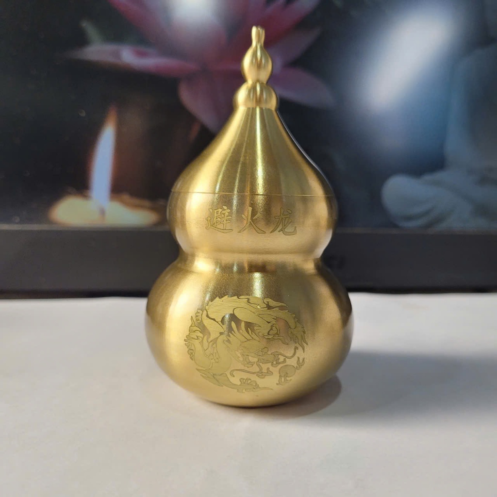 Vật Trang Trí Hồ Lô Đồng Nguyên Khối Bền Bỉ Theo Thời Gian Cao 11cm