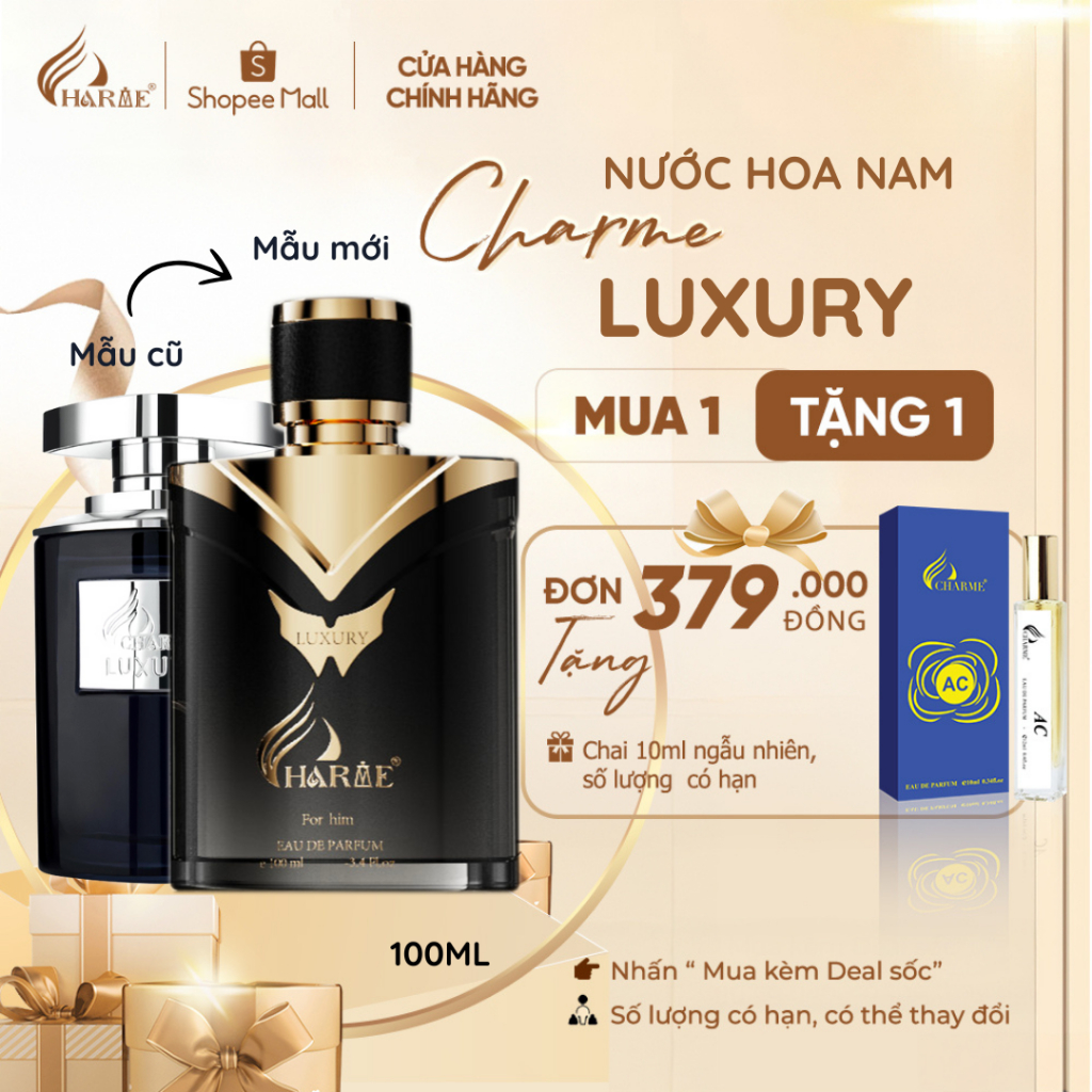 Ảnh Nước Hoa Nam Charme Luxury 100ml Chính Hãng, Hộp Cứng Lưu Hương Lâu, Nam Tính, Lịch Lãm 1