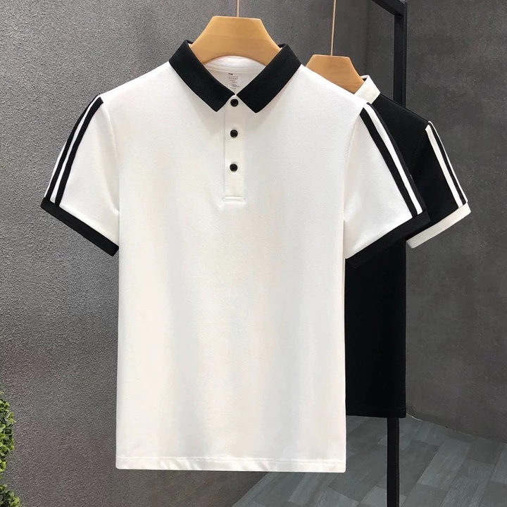 Áo polo lẻ nam phối sọc Bigsize 35kg – 95 kg vải cotton cá sấu thoáng mát, mẫu phối sọc vai – polomen