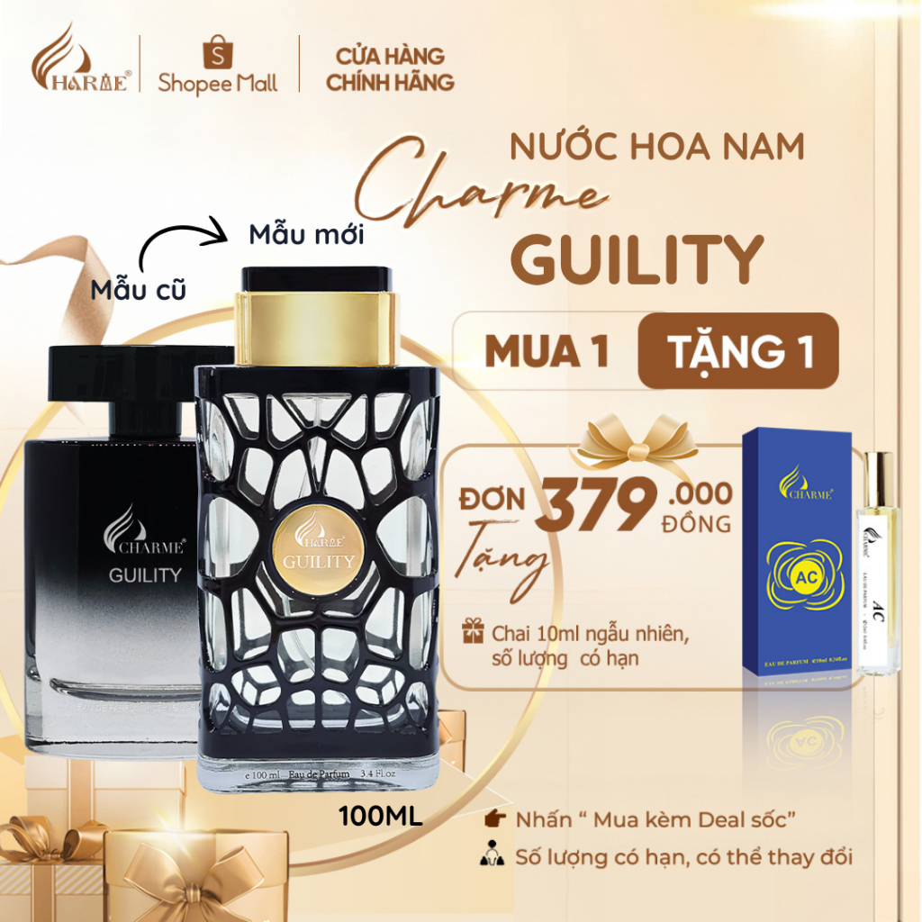 Ảnh Nước Hoa Nam CHARME GUILITY PHIÊN BẢN 2024 100ml Lưu Hương Lâu, Bí Ẩn, Lịch Lãm, Chính Hãng 1