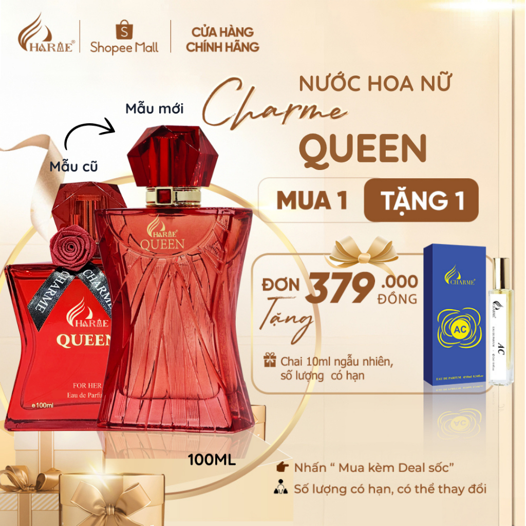 Ảnh Nước Hoa Nữ Charme Queen 100ml Chính Hãng, Lưu Hương Lâu Phong Cách Quyến Rũ, Sang Trọng 1