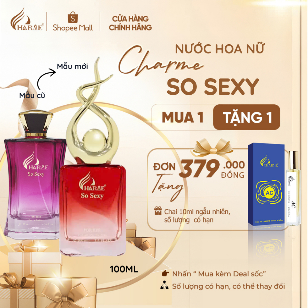 Ảnh Nước Hoa Nữ CHARME SO SEXY 100ml Lưu Hương Lâu Phong Cách Quyến Rũ, Sang Trọng, Hiện Đại Chính Hãng 1