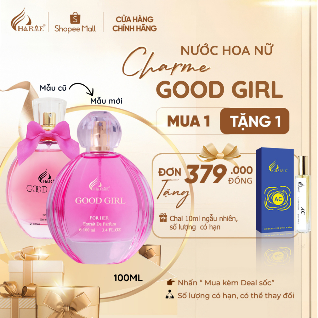 Ảnh Nước Hoa Nữ Charme Good Girl 100ml Chính Hãng, Lưu Hương Lâu, Quyến Rũ, Ngọt Ngào 1