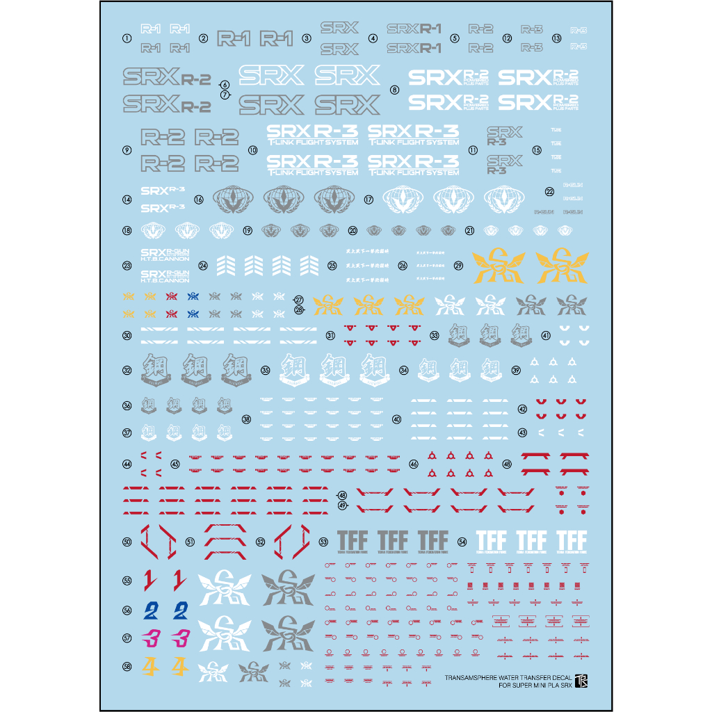 Đề can - Decal nước cho mô hình lắp ráp SMP Super Robot Wars OG SRX ...
