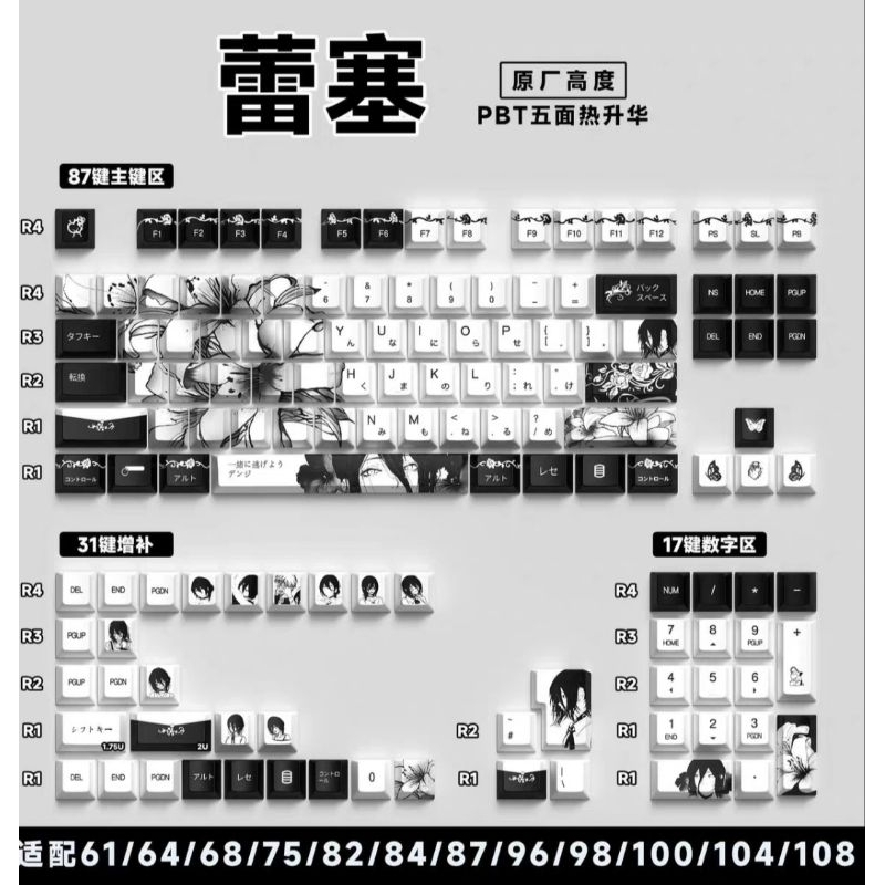 Keycap Wotting song ngữ LEA Chainsaw Man cherry PBT siêu đẹp cho bàn phím | BigBuy360 - bigbuy360.vn