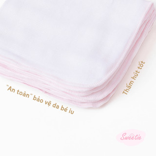 M&B (25 x 28cm) Set 10 khăn gạc sữa sơ sinh 4 lớp chất cotton mềm mại, thấm hút tốt dành cho bé, khăn tắm sơ sinh 4 lớp