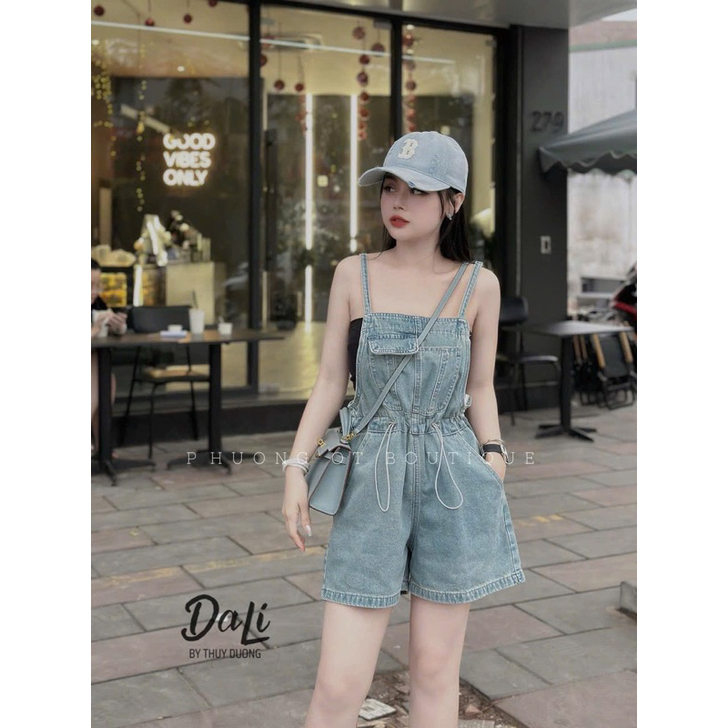 Yếm jean rút eo dây nhỏ QC | Shopee Việt Nam