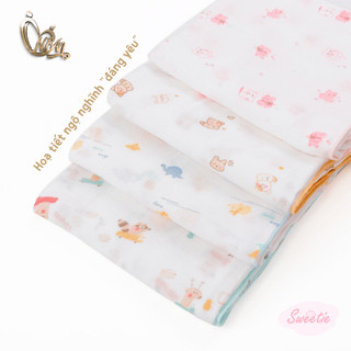 M&B (80x85cm) Khăn gạc xô tắm sơ sinh 4 lớp chất cotton thấm hút tấm, an toàn bảo vệ làn da nhạy cảm của bé
