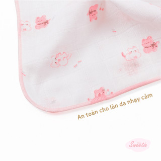 M&B (80x85cm) Khăn gạc xô tắm sơ sinh 4 lớp chất cotton thấm hút tấm, an toàn bảo vệ làn da nhạy cảm của bé