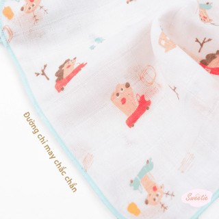 M&B (80x85cm) Khăn gạc xô tắm sơ sinh 4 lớp chất cotton thấm hút tấm, an toàn bảo vệ làn da nhạy cảm của bé