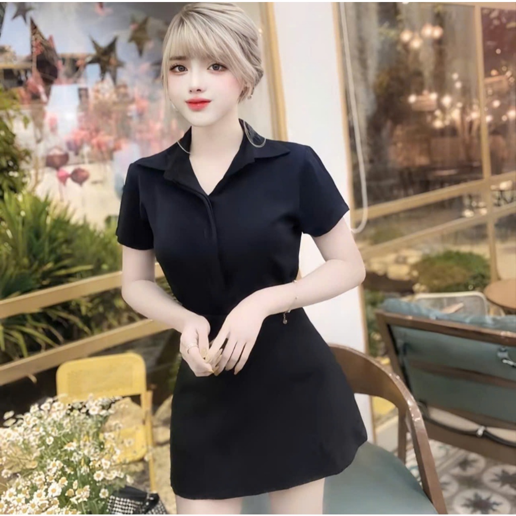 Áo Sơ Mi Nữ Công Sở Bigsize ESHOP - Áo Sơ Mi Tay Ngắn Chất Lụa Cổ Polo MS4020 Dấu Khuy Cúc