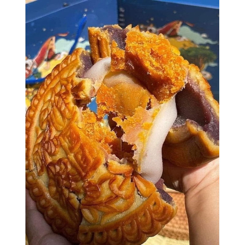 Sỉ thùng 12 cái bánh mochi khoai môn trứng muối chà bông 500gam