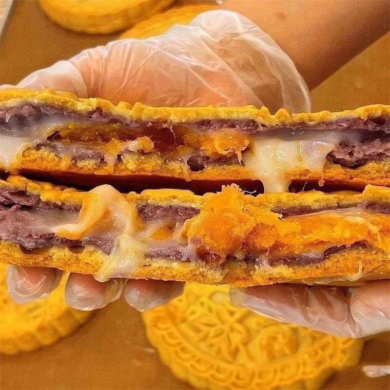 Sỉ thùng 12 cái bánh mochi khoai môn trứng muối chà bông 500gam