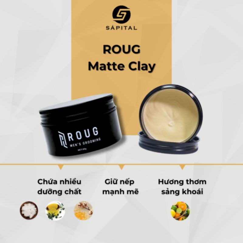Sáp Vuốt Tóc Nam ROUG Đen (90g) Chính Hãng | Shopee Việt Nam