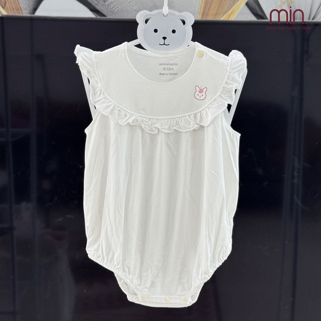 Body Tiểu Thư Bé Gái Cổ Yếm Bèo Dễ Thương,Chất Vải Sợi Tre Co Dãn Mềm Mịn - Hàng Chính Hãng MIN0280