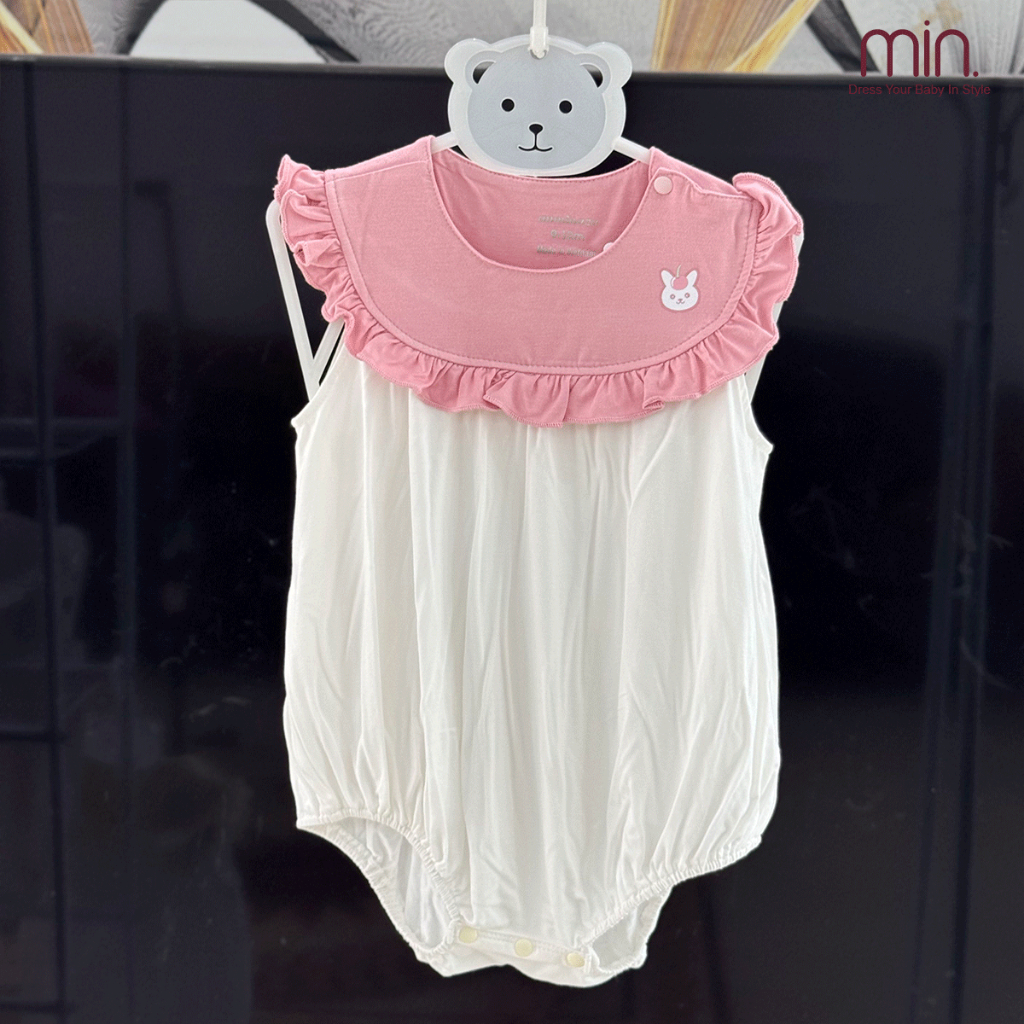 Body Tiểu Thư Bé Gái Cổ Yếm Bèo Dễ Thương,Chất Vải Sợi Tre Co Dãn Mềm Mịn - Hàng Chính Hãng MIN0280