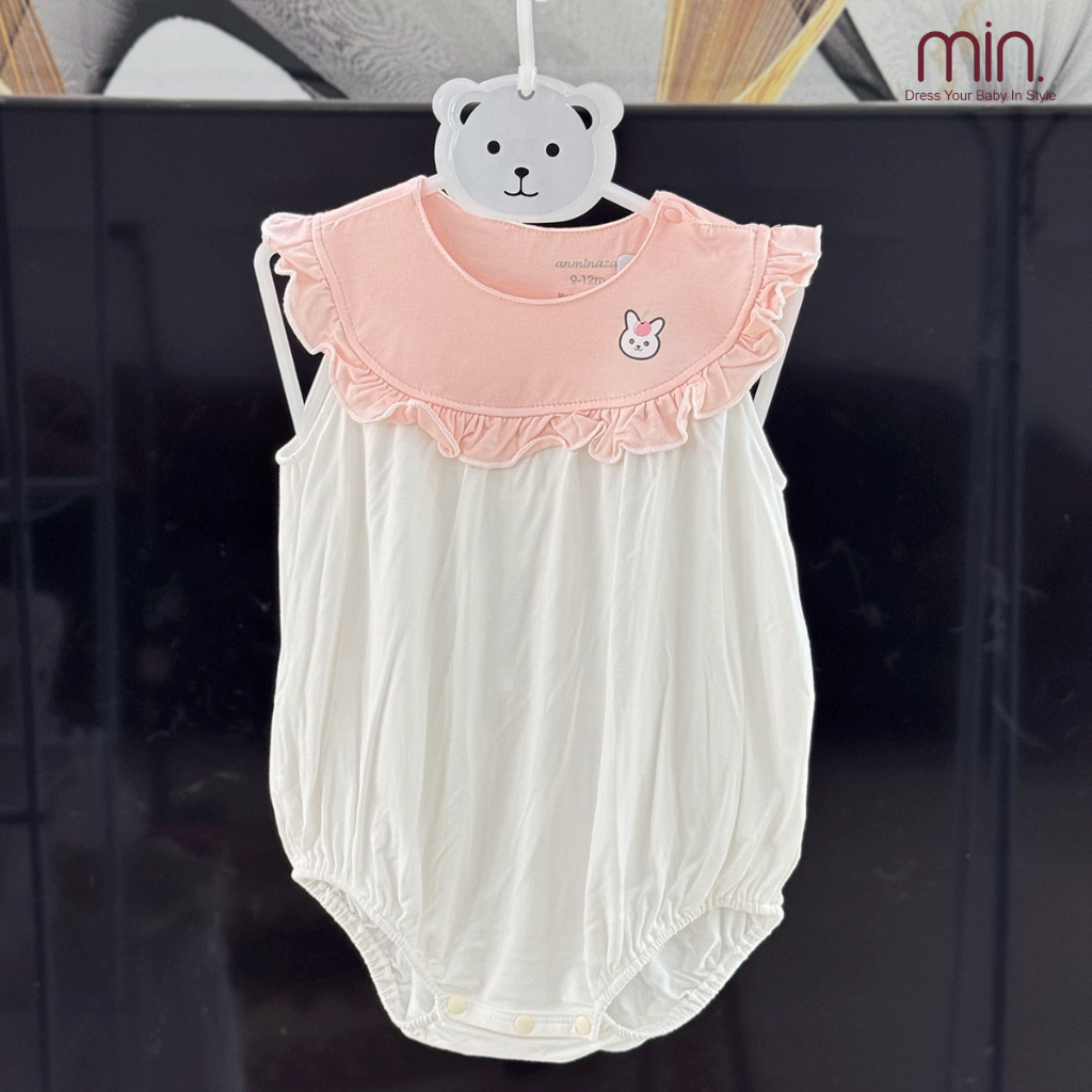 Body Tiểu Thư Bé Gái Cổ Yếm Bèo Dễ Thương,Chất Vải Sợi Tre Co Dãn Mềm Mịn - Hàng Chính Hãng MIN0280