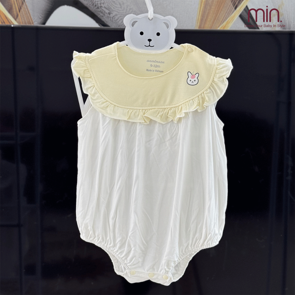 Body Tiểu Thư Bé Gái Cổ Yếm Bèo Dễ Thương,Chất Vải Sợi Tre Co Dãn Mềm Mịn - Hàng Chính Hãng MIN0280