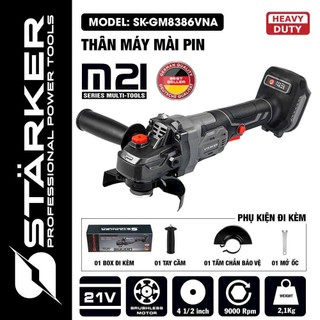 {Tặng đá cắt} Thân máy mài pin STARKER STK100,chống sốc đá,chống khởi động lại. động cơ không chổi than, 3 cấp độ