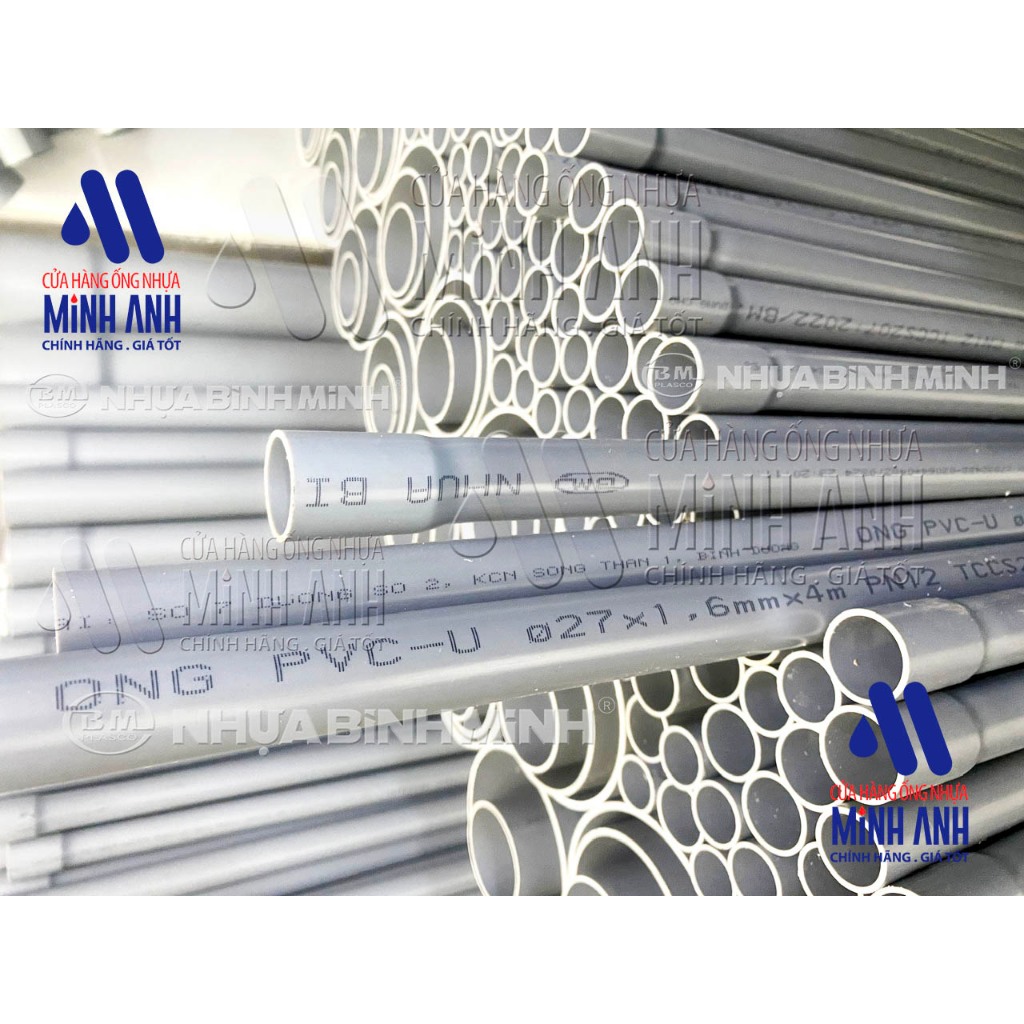 Ống Nước ø 21-27-34-42 U-Pvc Nhựa Bình Minh Dài 20cm- 30cm- 40cm- 50cm ...
