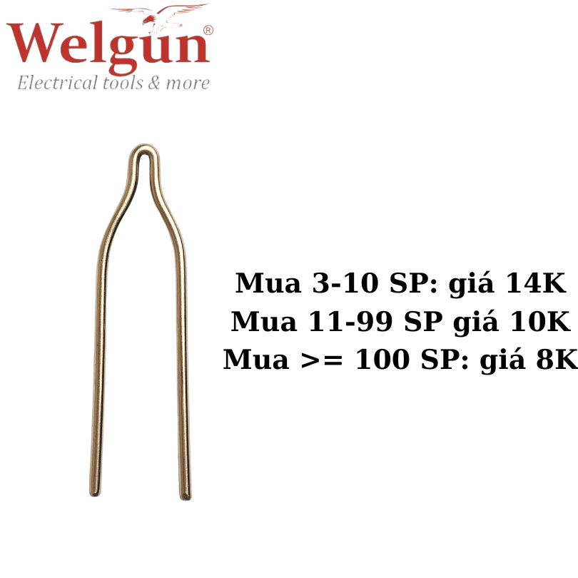 Đầu hàn dây Đồng C20(1.8mm) Welgun dùng cho Máy 130W Welgun và máy hàn xung biến áp cơ như Tệp, Bách Khoa, Weller...