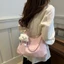 Túi xách nữ đeo chéo túi tote Da phối Nhung kẹp nách đeo vai phong cách Hàn Quốc tặng kèm charm mây _TDC271