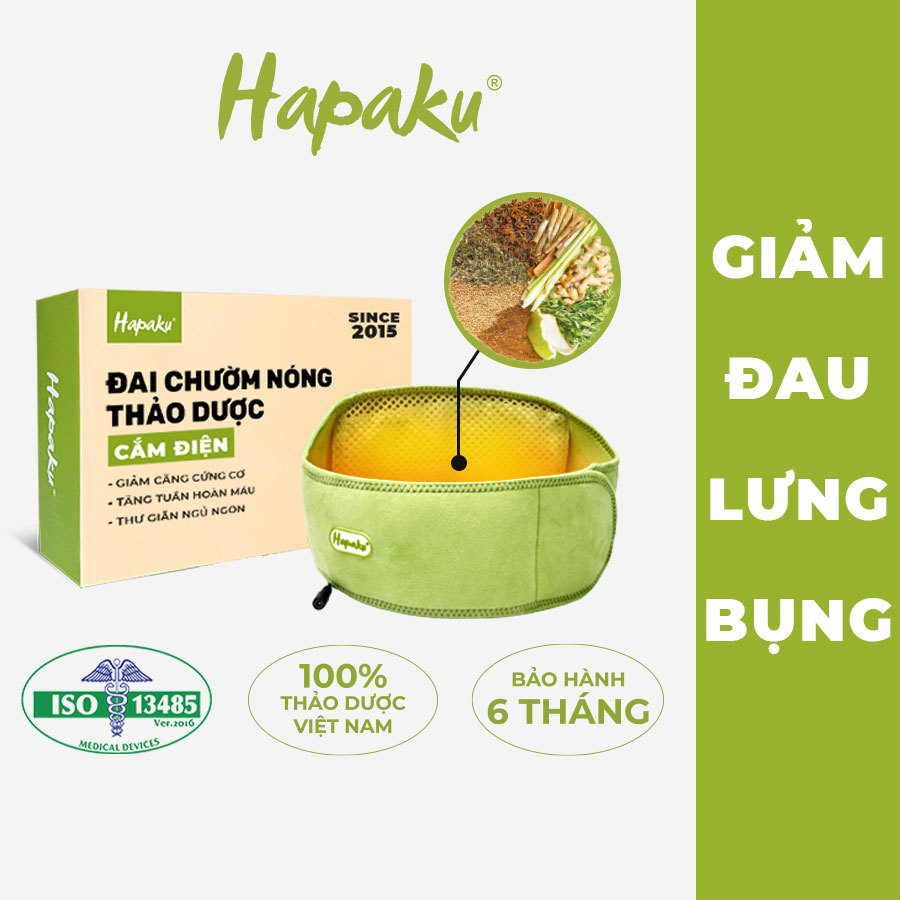 Ảnh Đai Chườm Nóng Thảo Mộc Hapaku Giảm Đau Lưng Bụng, Massage Bụng Kinh, Thoát Vị Đĩa Đệm,Giảm Nhức Mỏi 1