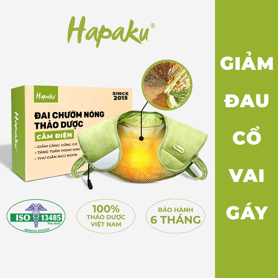 Ảnh Đai Chườm Nóng Thảo Mộc Vai Gáy Hapaku, Giảm Căng Cứng Cơ, Massage Cổ Vai Gáy Giảm Đau, Thoái Hóa Đốt Sống Cổ 1