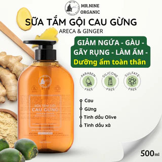 Sữa tắm gội toàn thân Cau Gừng MR.NINE 2in1 cho nam giảm gàu, giúp giữ ấm cơ thể bảo vệ sức khỏe