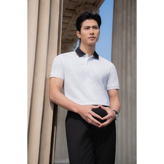 [ĐỒNG GIÁ 389K] Áo Polo Nam Biluxury 9APCH529TRK Slimfit Họa Tiết Hình Học Phối Gam Đen Co Giãn Thấm Hút Bền Màu