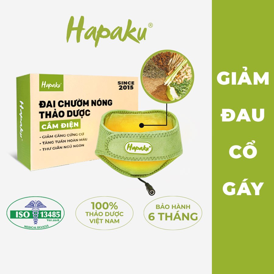 Ảnh Đai Chườm Thảo Dược Cổ Gáy Hapaku, Giảm Đau Nhức Mỏi Cổ Gáy, Thư Giãn Ngủ Ngon 1