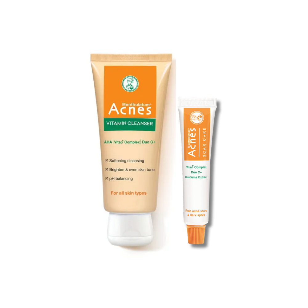 Combo làm sạch, dưỡng sáng, mờ thâm mụn hiệu quả Acnes Vitamin (Sữa rửa mặt 100g + Gel mờ sẹo 12g)