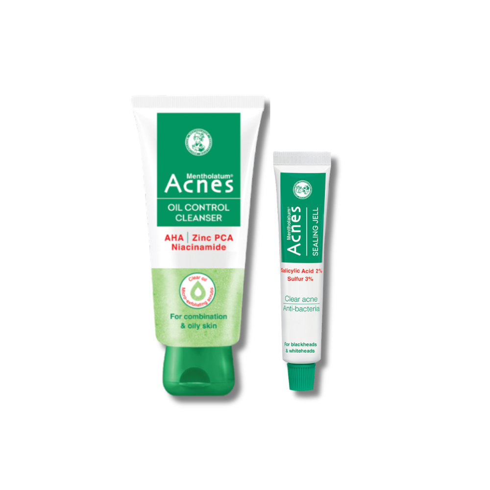 Combo làm sạch, chăm sóc da mụn đầu đen hiệu quả Acnes (Sữa rửa mặt 100g + Gel giảm mụn 18g)