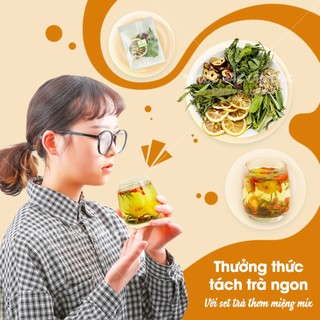 Trà thảo mộc thơm miệng 5-10 set, trà thơm miệng, khử mùi, giúp hơi thở thơm mát - Lãn Ông
