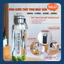 Bình Nước Thủy Tinh Chịu Nhiệt Chia Vạch Kèm Túi Đựng Dung Tích 750ml-1500ml