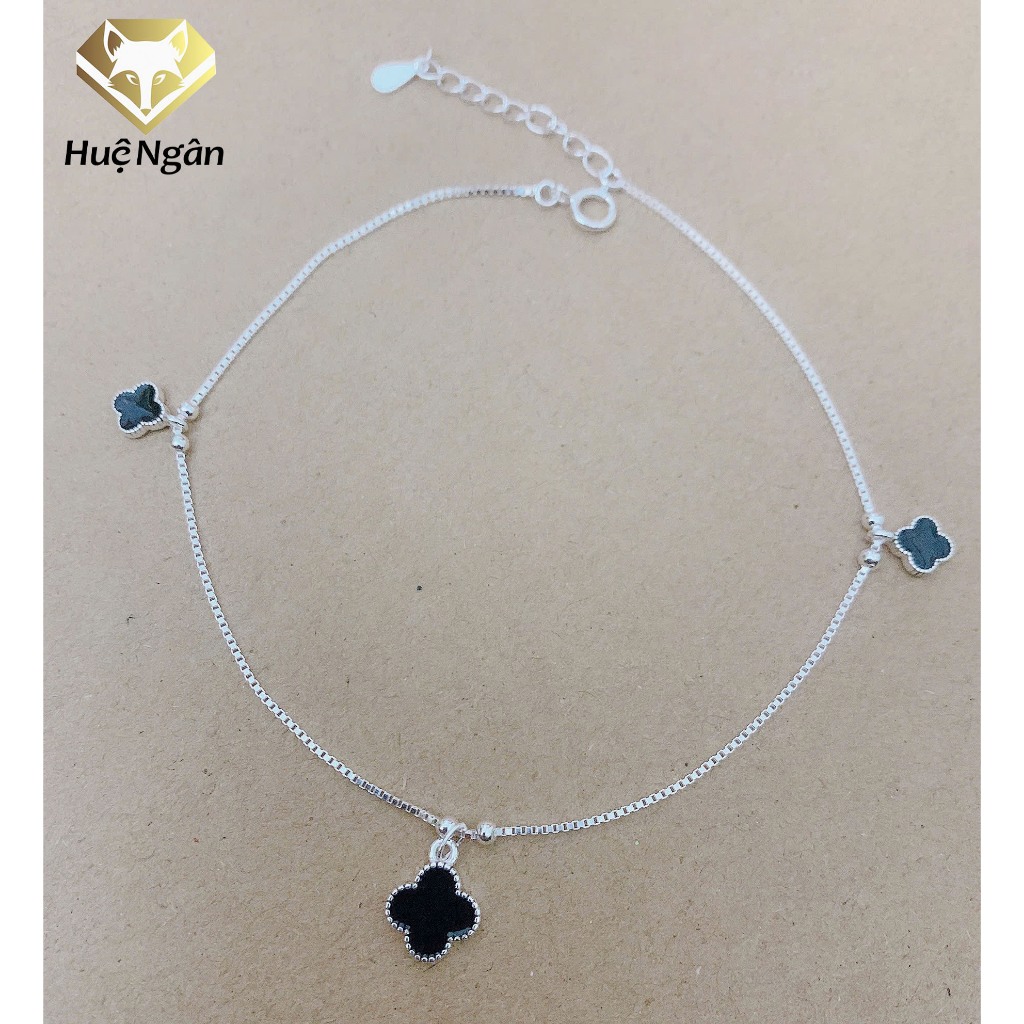 Ảnh Lắc chân bạc Ý 925 Huệ Ngân - Cỏ bốn lá may mắn RYBJ50079 2