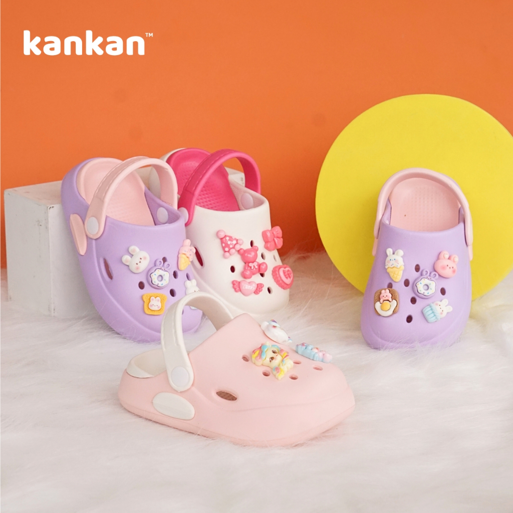 Sục Cho Bé Gái KanKanStore Dép Sục Trẻ Em Đính Kèm Sticker Kuromi Melody Đáng Yêu KA014