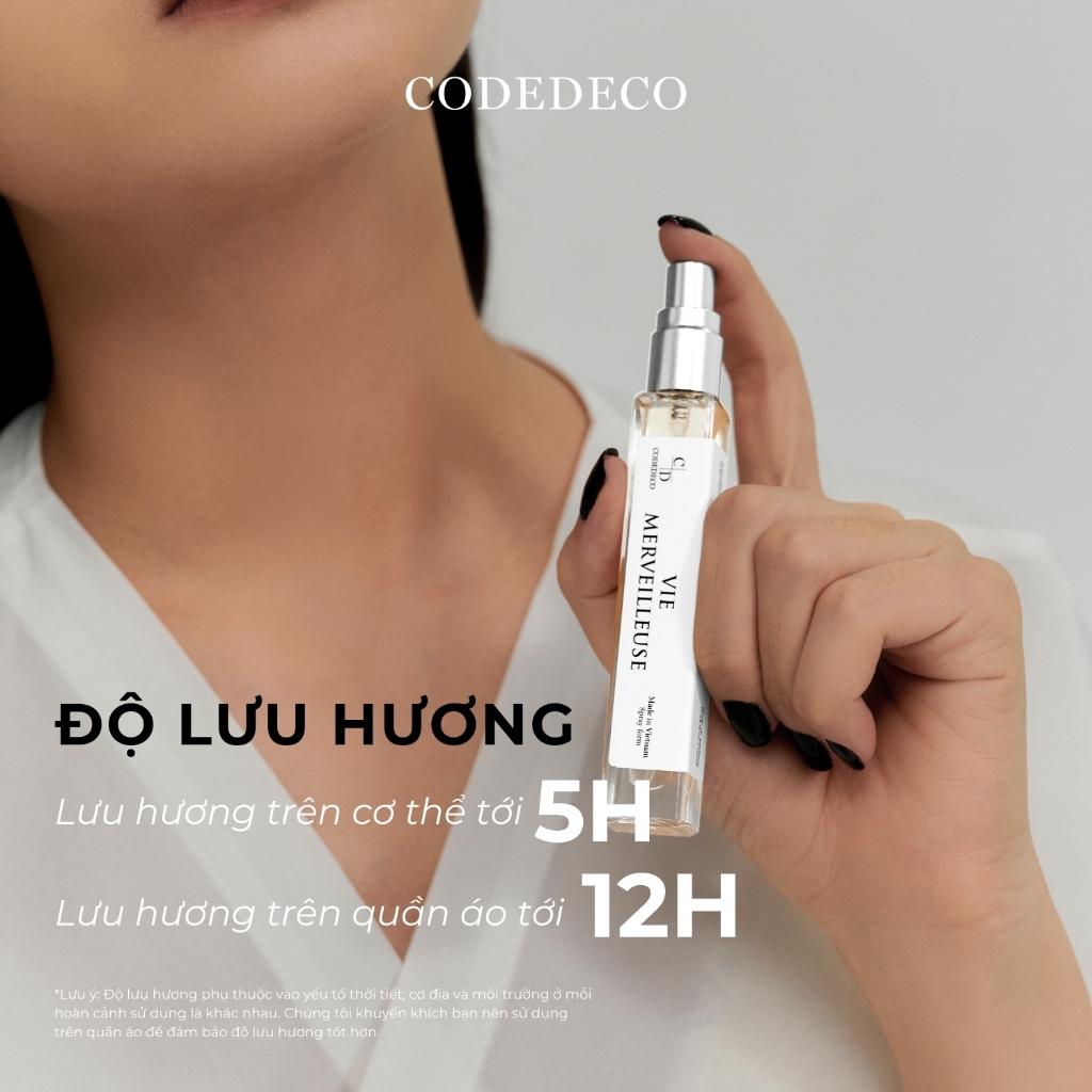 Ảnh Tinh dầu thơm nữ CODEDECO Vie Merveilleuse 10ml dạng xịt - Nhẹ nhàng, Tinh tế, Ngọt ngào 4