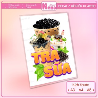 Decal Trang Trí Trà Sữa, Tranh Dán Quán Nước, Cà Phê, Dán Tường, Tủ, Kính, Xe Đẩy - Sticker Chịu Được Mưa Nắng.